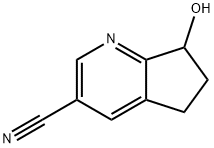 7-HYDROXY-6,7-DIHYDRO-5H-CYCLOPENTA[B]PYRIDINE-3-CARBONITRILE 化学構造式