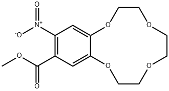 METHYL 13-NITRO-2,3,5,6,8,9-HEXAHYDROBENZO[B][1,4,7,10]TETRAOXACYCLODODECINE-12-CARBOXYLATE 化学構造式