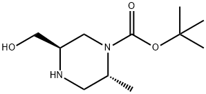 (2R,5R)-tert-butyl 5-(hydroxymethyl)-2-methylpiperazine-1-carboxylate Struktur