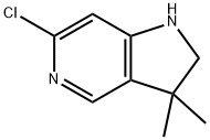 6-クロロ-3,3-ジメチル-2,3-ジヒドロ-1H-ピロロ[3,2-C]ピリジン 化学構造式