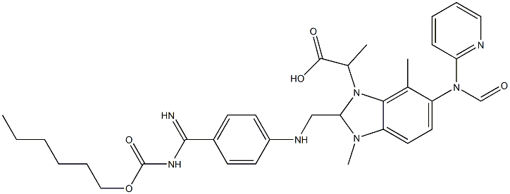 methyl 3-(2-(((4-(N-((hexyloxy)carbonyl)carbamimidoyl)phenyl)amino)methyl)-1-methyl-N-(pyridin-2-yl)-1H-benzo[d]imidazole-5-carboxamido)propanoate