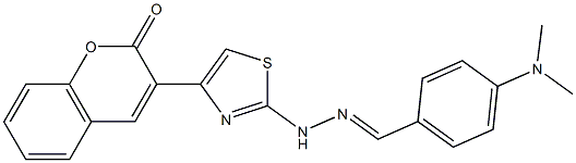 (E)-3-(2-(2-(4-(dimethylamino)benzylidene)hydrazinyl)thiazol-4-yl)-2H-chromen-2-one Structure