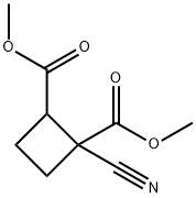 1,2-Cyclobutanedicarboxylicacid, 1-cyano-, 1,2-dimethyl ester Struktur