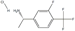 (S)-1-(3-フルオロ-4-(トリフルオロメチル)フェニル)エタンアミン塩酸塩 化学構造式