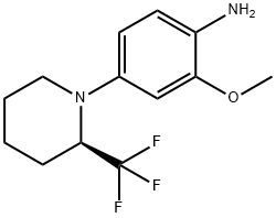 (R)-2-METHOXY-4-(2-TRIFLUOROMETHYL-PIPERIDIN-1-YL)-ANILINE Structure