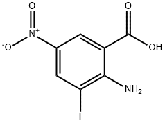 2-氨基-3-碘-5-硝基苯甲酸 结构式