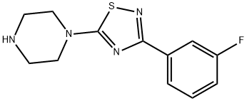 1-[3-(3-fluorophenyl)-1,2,4-thiadiazol-5-yl]piperazine Struktur