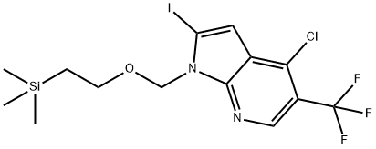 4-Chloro-2-iodo-5-trifluoromethyl-1-(2-trimethylsilanyl-ethoxymethyl)-1H-pyrrolo[2,3-b]pyridine Structure