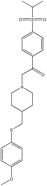 1421523-00-3 1-[4-[(4-methoxyphenyl)sulfanylmethyl]piperidin-1-yl]-2-(4-propan-2-ylsulfonylphenyl)ethanone
