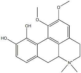 4H-Dibenzo[de,g]quinolinium,5,6,6a,7-tetrahydro-10,11-dihydroxy-1,2-dimethoxy-6,6-dimethyl-, (+)- Structure