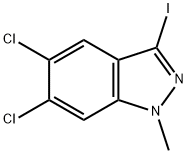 5,6-二氯-3-碘-1-甲基-1H-吲唑 结构式