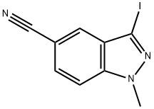 3-IODO-1-METHYL-1H-INDAZOLE-5-CARBONITRILE, 1426423-63-3, 结构式