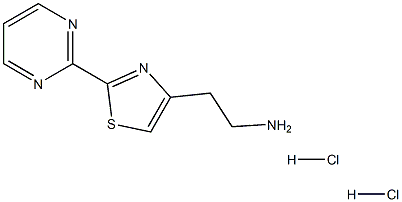 ((2-[2-(2-嘧啶基)-1,3-噻唑-4-基]乙基)胺二盐酸盐 结构式