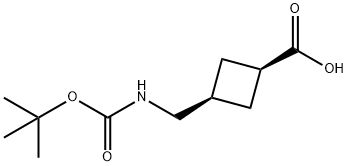 顺-3-({[(叔-丁氧基)羰基]氨基}甲基)环丁烷-1-羧酸,1427319-48-9,结构式