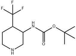 (4-Trifluoromethyl-piperidin-3-yl)-carbamic acid tert-butyl ester Structure