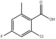 2-氯-4-氟-6-甲基苯甲酸 结构式