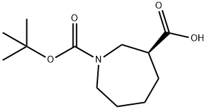 (S)-1-(TERT-BUTOXYCARBONYL)AZEPANE-3-CARBOXYLIC ACID 化学構造式
