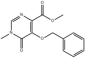 methyl 5-(benzyloxy)-1-methyl-6-oxo-1,6-dihydropyrimidine-4-carboxylate 化学構造式