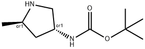 TERT-BUTYL (3R,5R)-5-METHYLPYRROLIDIN-3-YLCARBAMATE Struktur