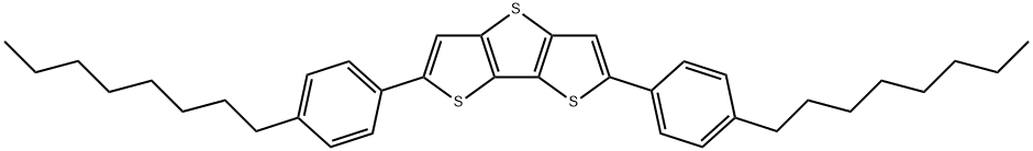 2,6-ビス(4-オクチルフェニル)ジチエノ[3,2-b:2′,3′-d]チオフェン 化学構造式