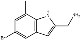 (5-bromo-7-methyl-1H-indol-2-yl)methanamine Structure