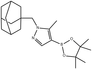 1-adamantylmethyl-5-methyl-4-(4,4,5,5-tetramethyl-1,3,2-dioxaborolan-2-yl)-1H-pyrazole 化学構造式