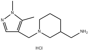 ({1-[(1,5-dimethyl-1H-pyrazol-4-yl)methyl]piperidin-3-yl}methyl)amine Structure