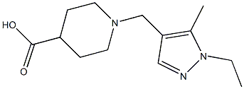 1-[(1-ethyl-5-methyl-1H-pyrazol-4-yl)methyl]piperidine-4-carboxylic acid Structure