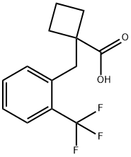 1-[2-(トリフルオロメチル)ベンジル]シクロブタンカルボン酸 化学構造式