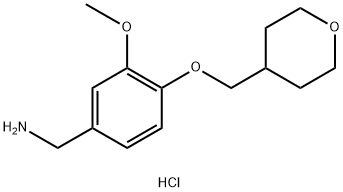 [3-Methoxy-4-(oxan-4-ylmethoxy)phenyl]methanamine hydrochloride Structure