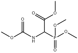 Acetic acid, 2-(dimethoxyphosphinyl)-2-[(methoxycarbonyl)amino]-, methyl ester Struktur