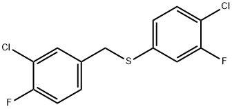 (4-CHLORO-3-FLUOROPHENYL)(3-CHLORO-4-FLUOROBENZYL)SULFANE Struktur