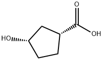 (1R,3S)-3-Hydroxy-cyclopentanecarboxylic acid Structure