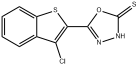 5-(3-chloro-1-benzothiophen-2-yl)-1,3,4-oxadiazole-2(3H)-thione 化学構造式
