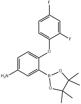 4-(2,4-二氟苯氧基)-3-(4,4,5,5-四甲基-1,3,2-二氧硼杂环戊烷-2-基)苯胺, 1446236-84-5, 结构式