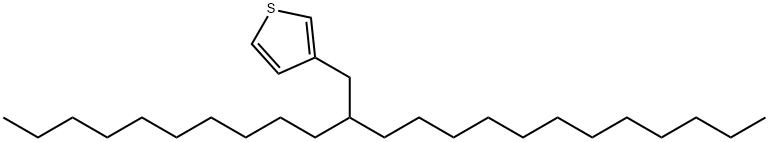 3-(2-デシルテトラデシル)チオフェン 化学構造式