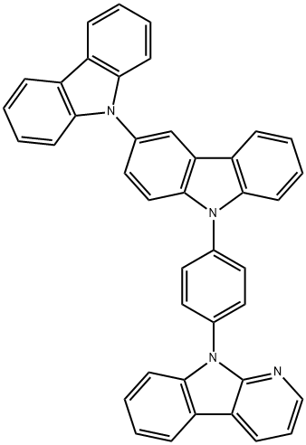9-(4-{9H-ピリド[2,3-b]インドール-9-イル}フェニル)-9H-3,9'-ビカルバゾール 化学構造式