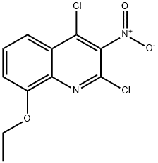 2,4-Dichloro-8-ethoxy-3-nitro-quinoline 化学構造式