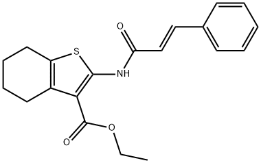 ethyl 2-cinnamamido-4,5,6,7-tetrahydrobenzo[b]thiophene-3-carboxylate 化学構造式