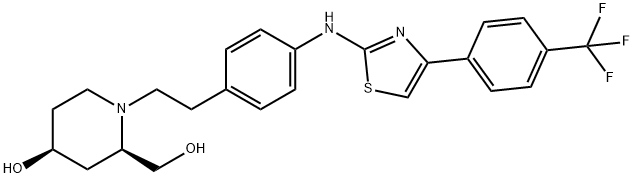 (2R,4S)-4-Hydroxy-1-[2-[4-[[4-[4-(trifluoromethyl)phenyl]-2-thiazolyl]amino]phenyl]ethyl]-2-piperidinemethanol Structure