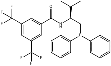 N-[(1S)-1-
[(diphenylphosphino)methyl]-2-methylpropyl]-
3,5-bis(trifluoromethyl)-Benzamide Struktur