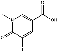 5-Iodo-1-methyl-6-oxo-1,6-dihydro-pyridine-3-carboxylic acid 化学構造式