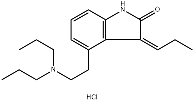 (3Z)-4-[2-(dipropylamino)ethyl]-3-propylidene-1H-indol-2-one:hydrochloride, 145570-92-9, 结构式