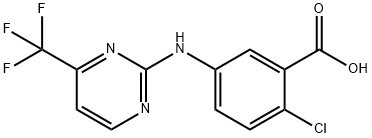 Benzoic acid, 2-chloro-5-[[4-(trifluoromethyl)-2- pyrimidinyl]amino]- 化学構造式