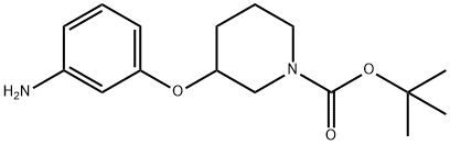 TERT-BUTYL 3-(3-AMINOPHENOXY)PIPERIDINE-1-CARBOXYLATE,1464091-70-0,结构式
