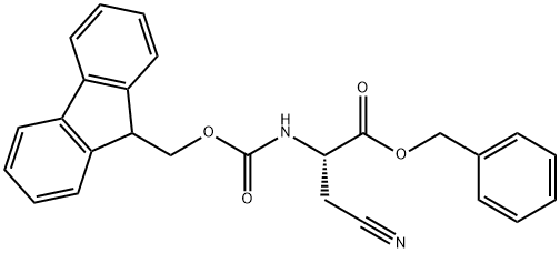 (S)-BENZYL 2-((((9H-FLUOREN-9-YL)METHOXY)CARBONYL)AMINO)-3-CYANOPROPANOATE, 1464137-23-2, 结构式