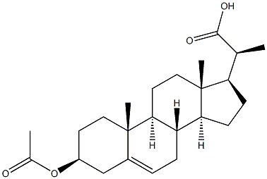Pregn-5-ene-20-carboxylicacid, 3-(acetyloxy)-, (3b,20S)- 化学構造式
