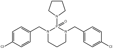 1,3,2-Diazaphosphorine,1,3-bis[(4-chlorophenyl)methyl]hexahydro-2-(1-pyrrolidinyl)-, 2-oxide Structure