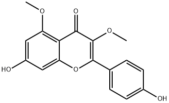 4H-1-Benzopyran-4-one, 7-hydroxy-2-(4-hydroxyphenyl)-3,5-dimethoxy- Struktur