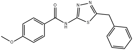 N-(5-benzyl-1,3,4-thiadiazol-2-yl)-4-methoxybenzamide Struktur